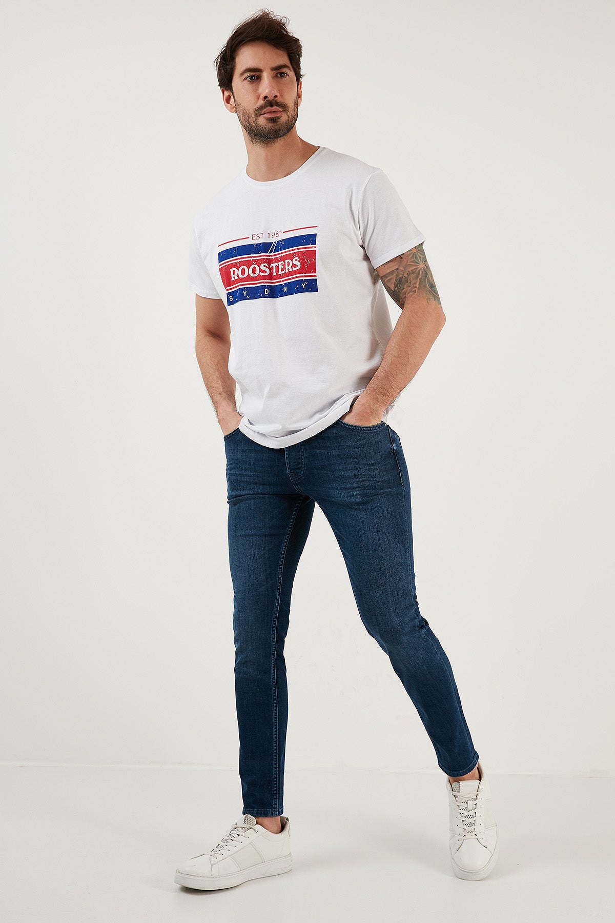 Buratti Pamuklu Normal Bel Slim Fit Dar Paça Jeans Erkek Kot Pantolon 1118M03NAPOLI MAVİ