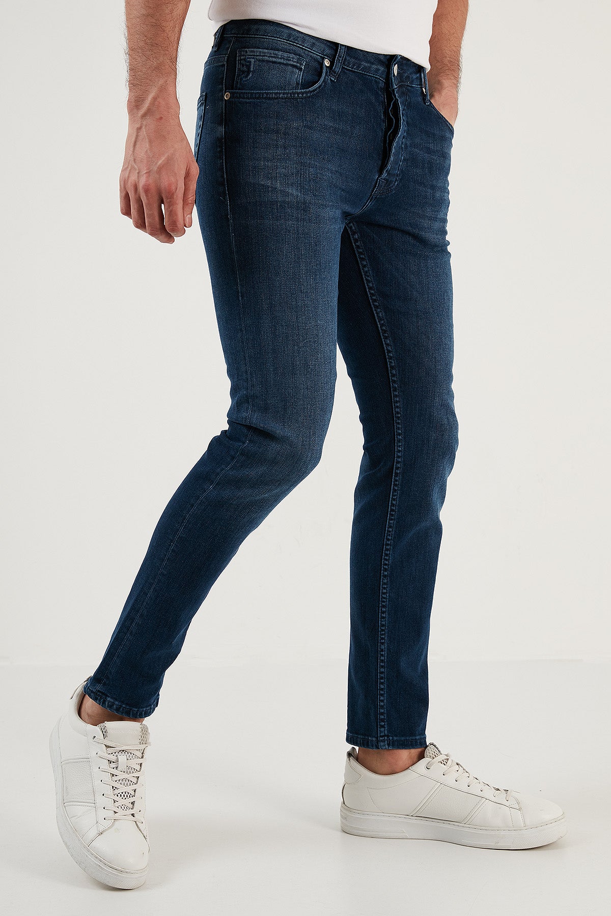 Buratti Pamuklu Normal Bel Slim Fit Dar Paça Jeans Erkek Kot Pantolon 1118M03NAPOLI MAVİ