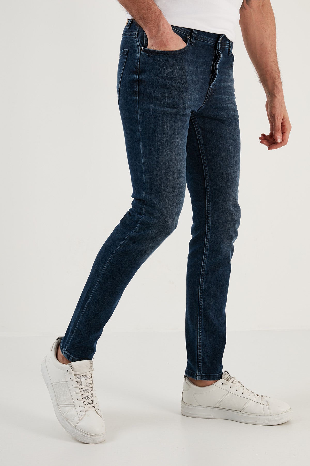 Buratti Pamuklu Normal Bel Slim Fit Dar Paça Jeans Erkek Kot Pantolon 1119M06NAPOLI KOYU MAVİ