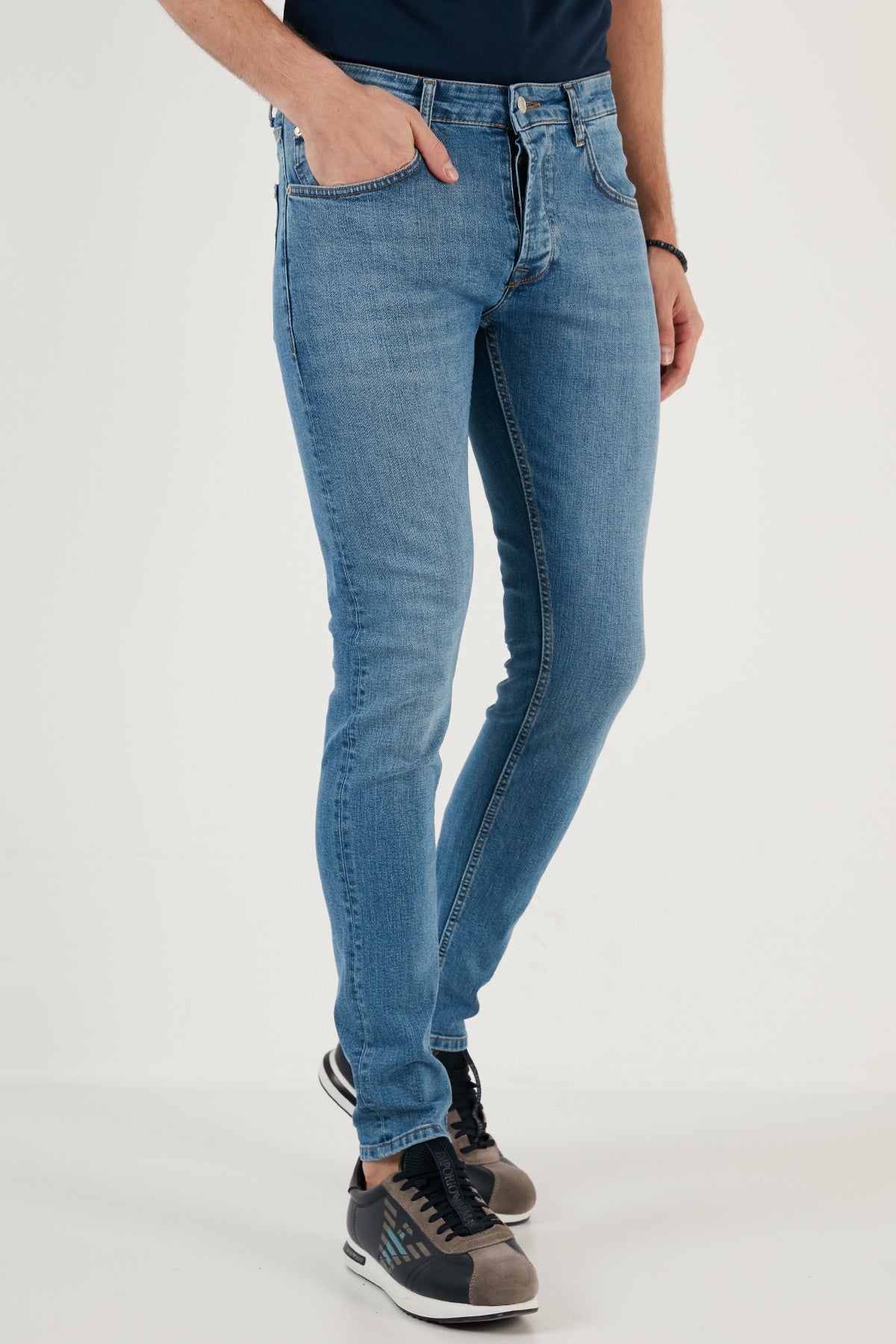 Buratti Pamuklu Normal Bel Slim Fit Dar Paça Jeans Erkek Kot Pantolon 1122J651NAPOLI MAVİ