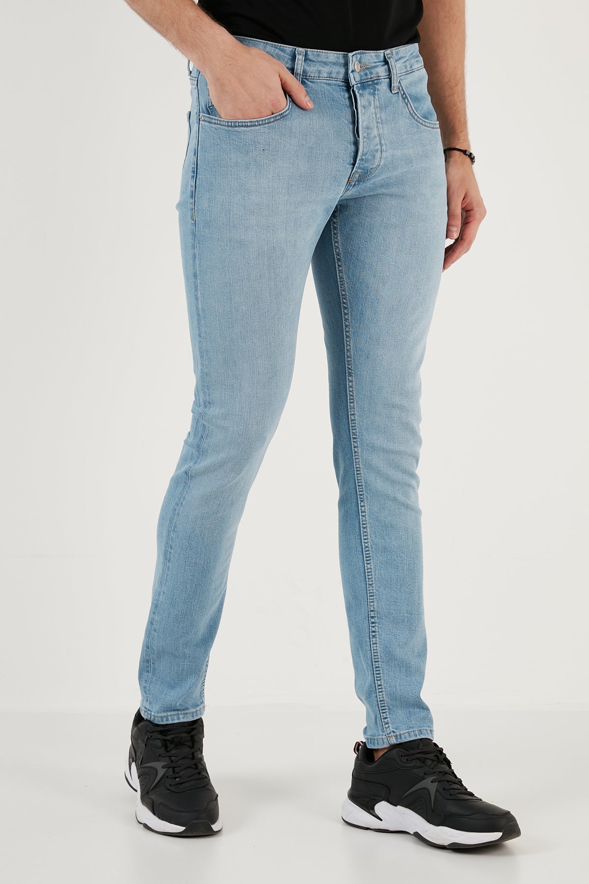 Buratti Pamuklu Normal Bel Slim Fit Dar Paça Jeans Erkek Kot Pantolon 1122J652NAPOLI AÇIK MAVİ