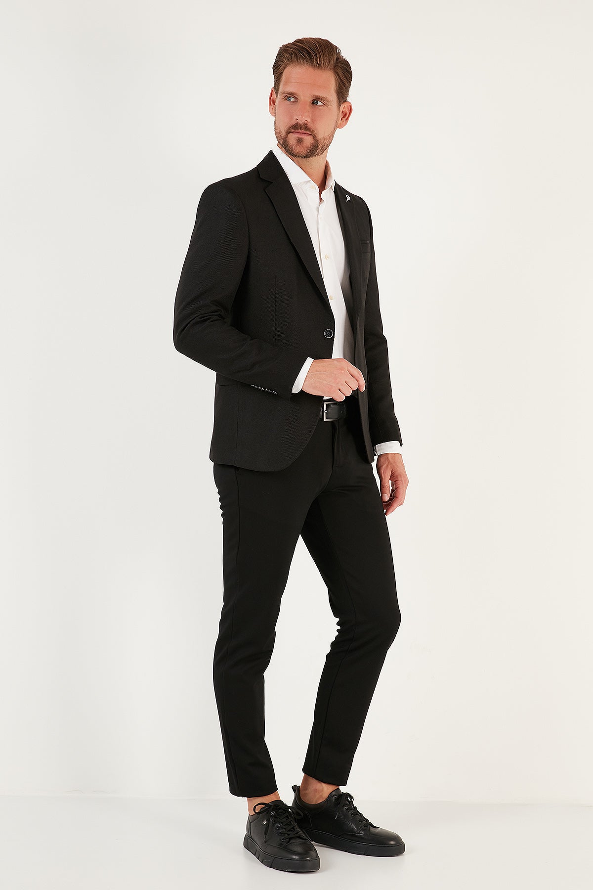 Buratti Slim Fit Tek Yırtmaçlı Düğmeli Blazer Erkek Ceket 2163763 SİYAH