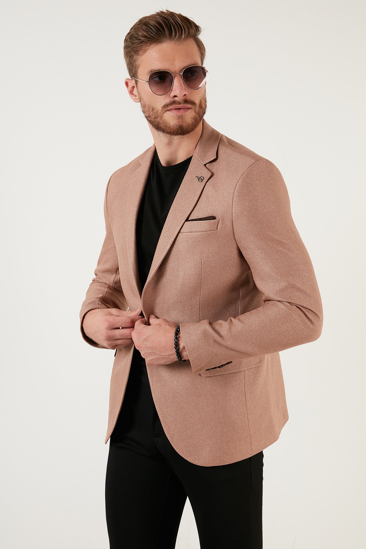 Buratti Slim Fit Tek Yırtmaçlı Düğmeli Blazer Erkek Ceket 2163763 BEJ