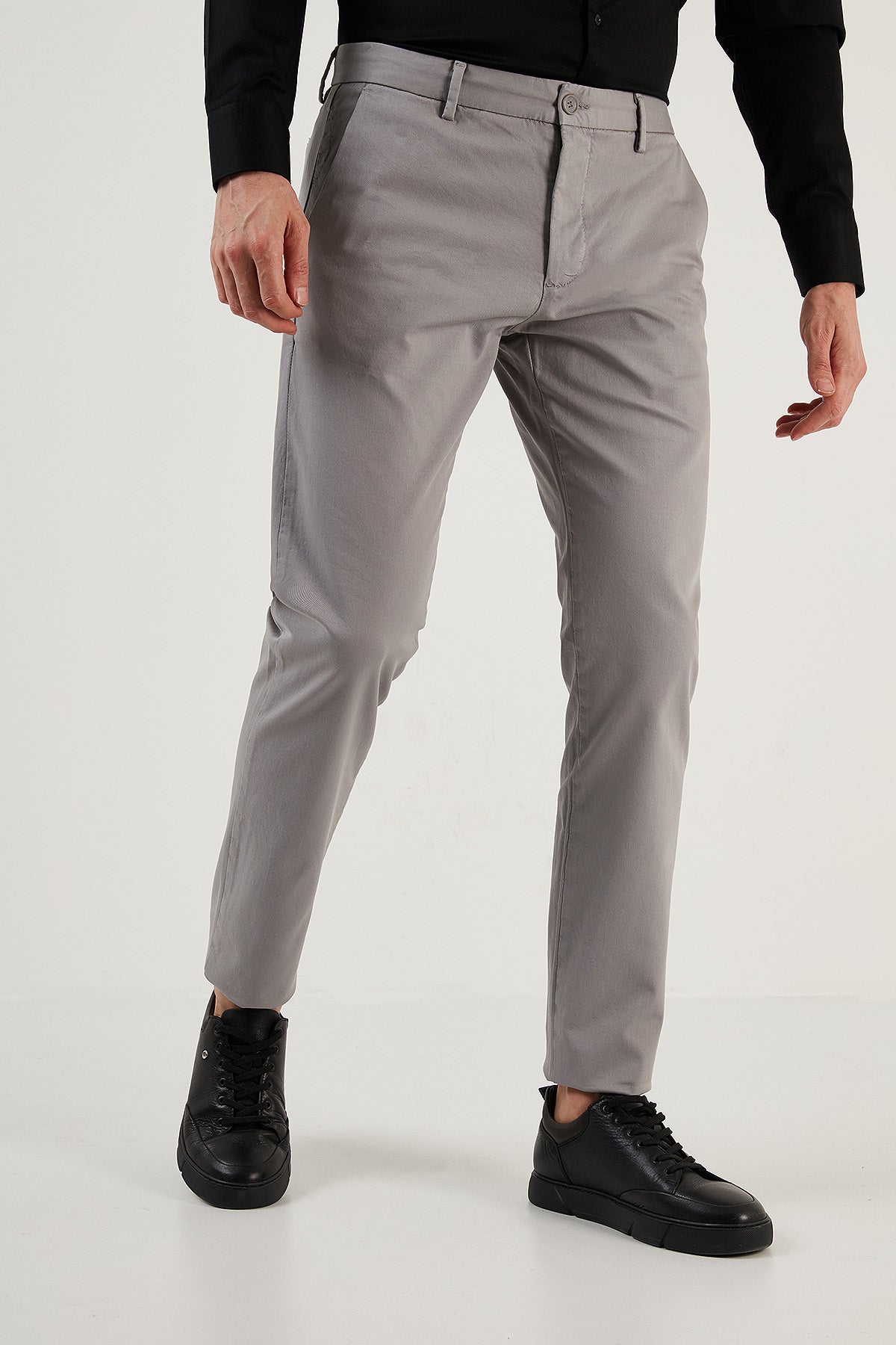 Buratti Pamuklu Normal Bel Slim Fit Boru Paça Erkek Pantolon 216MILANO KOYU GRİ