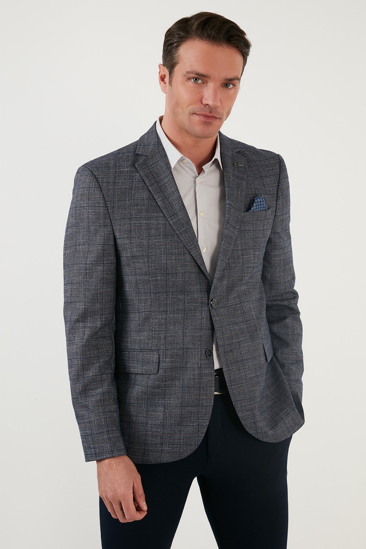 Buratti Slim Fit 6 Drop Tek Yırtmaçlı Blazer Erkek Ceket 216TAZİRO KOYU LACİVERT