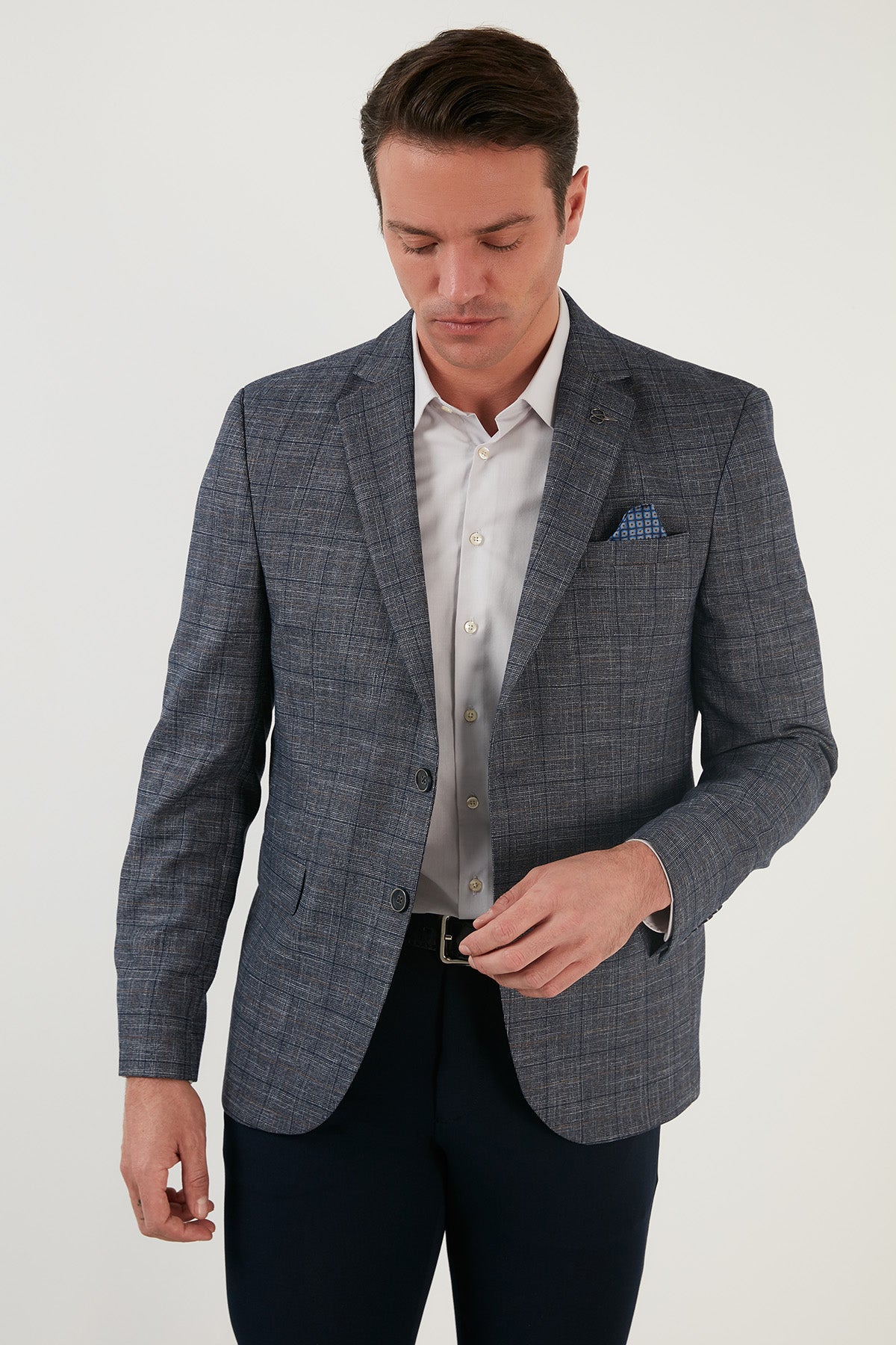 Buratti Slim Fit 6 Drop Tek Yırtmaçlı Blazer Erkek Ceket 216TAZİRO KOYU LACİVERT