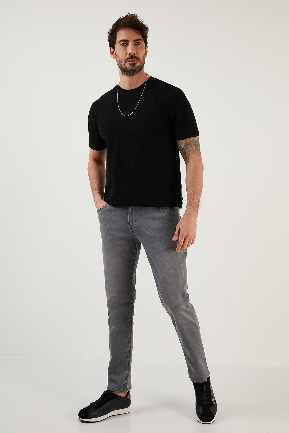 Buratti Pamuklu Normal Bel Regular Fit Boru Paça Jeans Erkek Kot Pantolon 2201F17PARMA GRİ