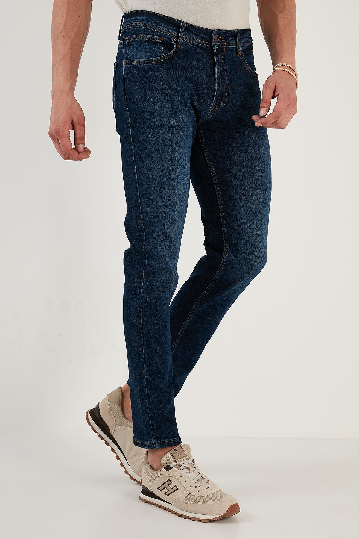 Buratti Pamuklu Normal Bel Regular Fit Boru Paça Jeans Erkek Kot Pantolon 2201G01PARMA KOYU MAVİ