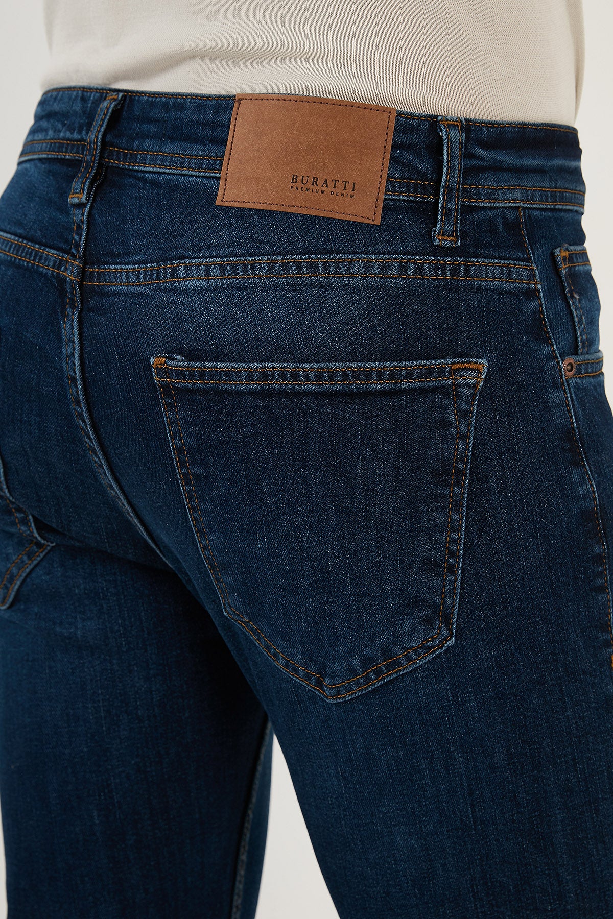 Buratti Pamuklu Normal Bel Regular Fit Boru Paça Jeans Erkek Kot Pantolon 2201G01PARMA KOYU MAVİ