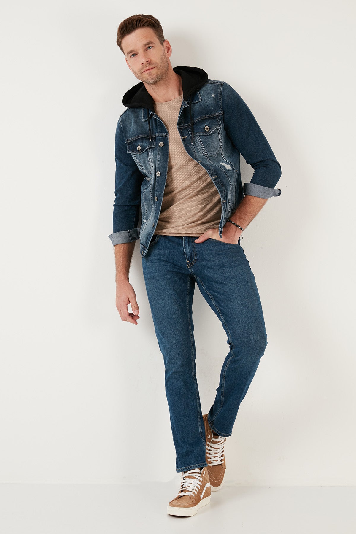 Buratti Pamuklu Normal Bel Regular Fit Boru Paça Jeans Erkek Kot Pantolon 2201J171PARMA MAVİ