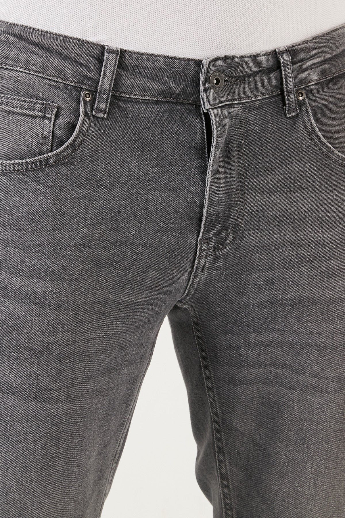 Buratti Pamuklu Normal Bel Regular Fit Boru Paça Jeans Erkek Kot Pantolon 2201J18PARMA GRİ