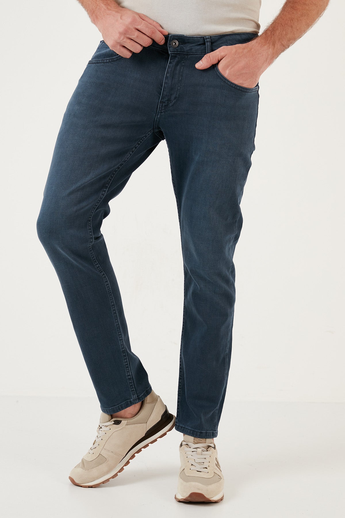 Buratti Pamuklu Normal Bel Regular Fit Boru Paça Jeans Erkek Kot Pantolon 2205J22PARMA MAVİ