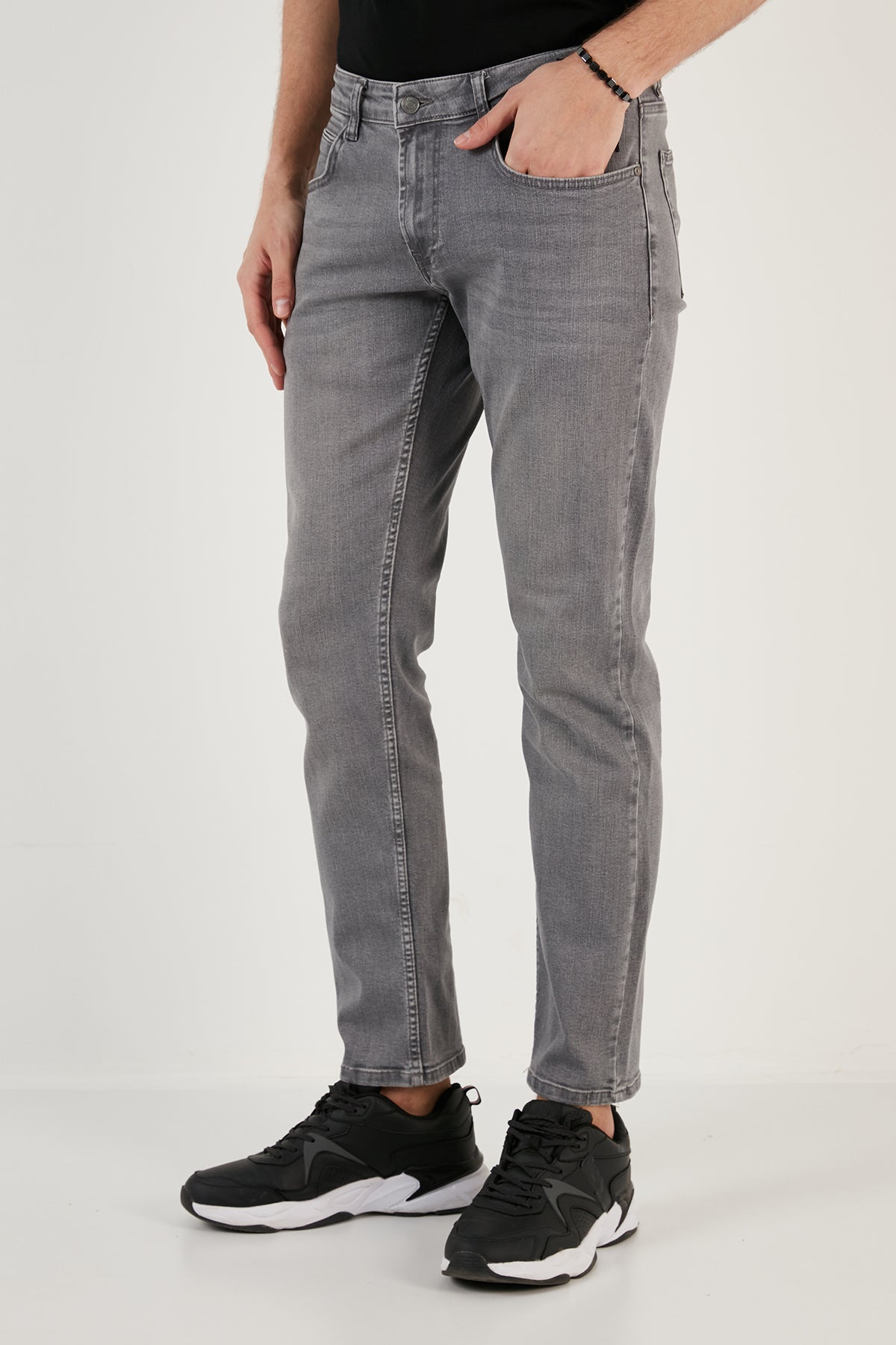 Buratti Pamuklu Normal Bel Regular Fit Boru Paça Jeans Erkek Kot Pantolon 2210J61PARMA GRİ