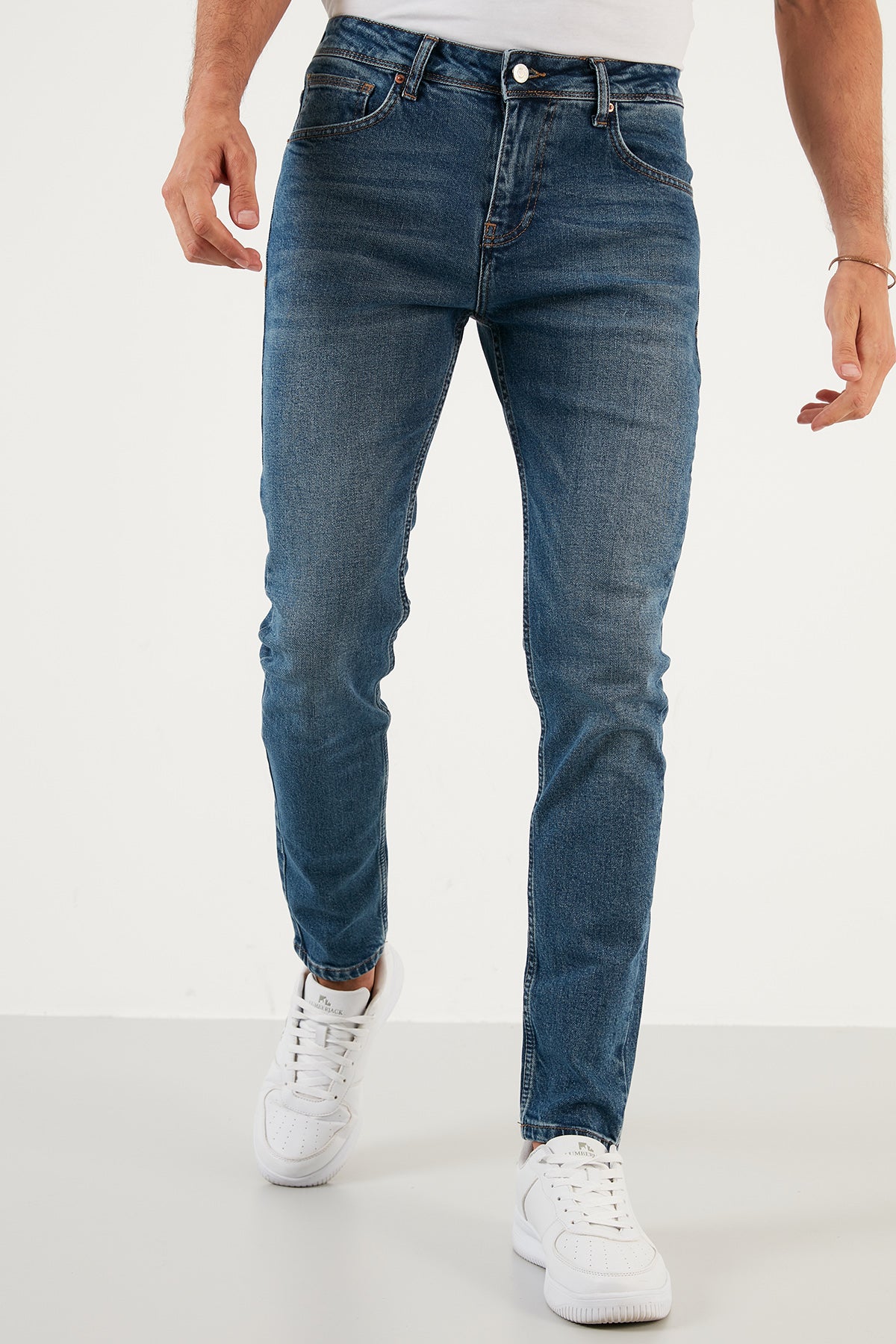 Buratti Pamuklu Yüksek Bel Slim Fit Boru Paça Jeans Erkek Kot Pantolon 3002G114TOKYO KOYU MAVİ