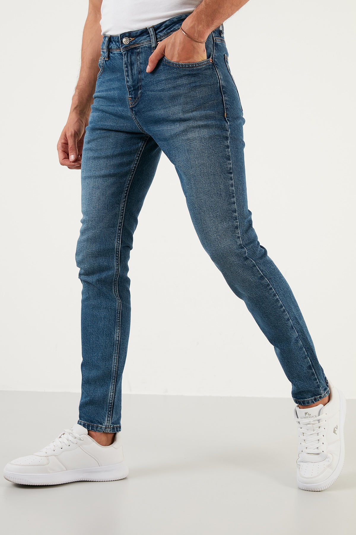 Buratti Pamuklu Yüksek Bel Slim Fit Boru Paça Jeans Erkek Kot Pantolon 3002G114TOKYO KOYU MAVİ