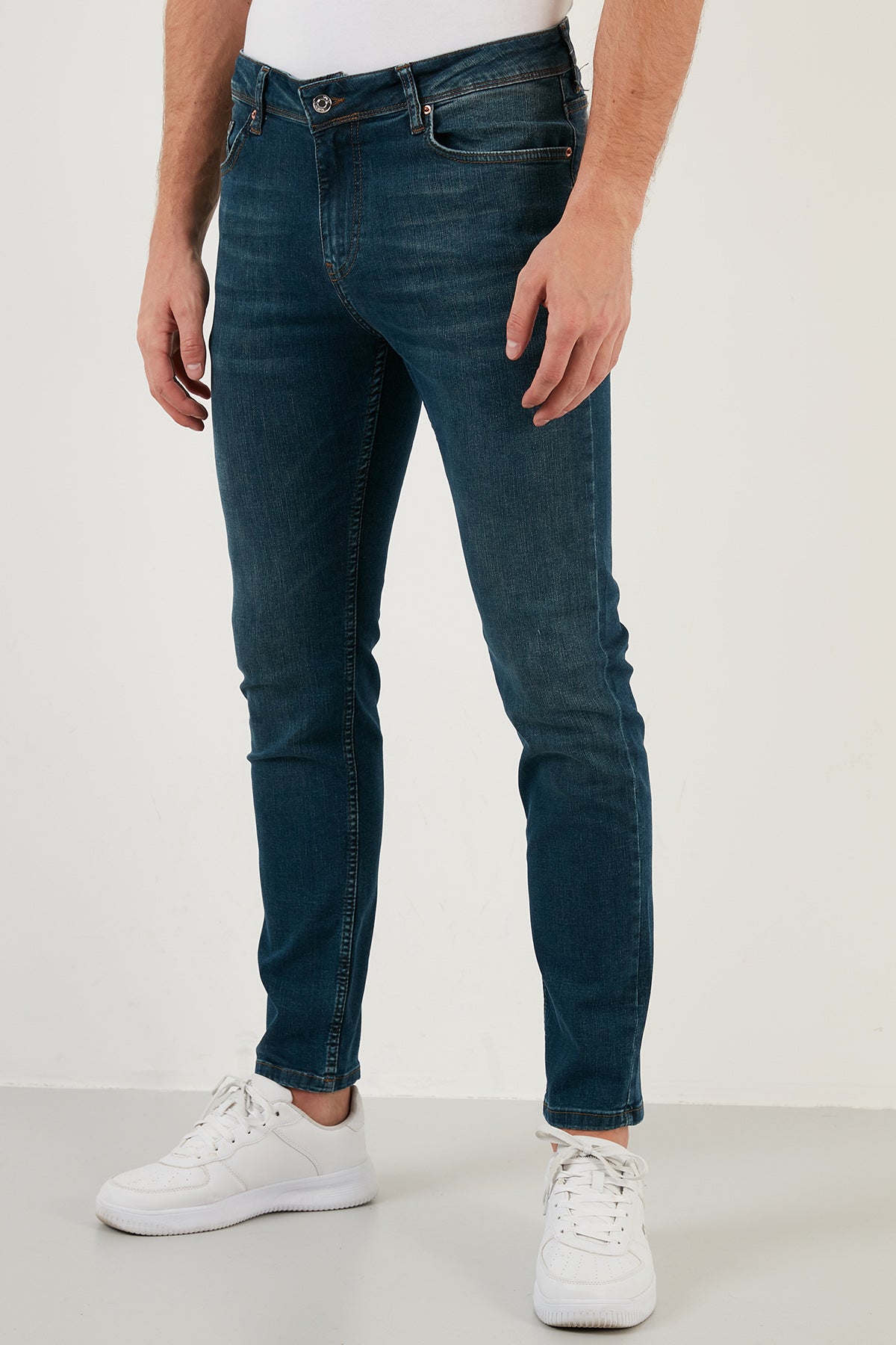 Buratti Pamuklu Yüksek Bel Slim Fit Dar Paça Jeans Erkek Kot Pantolon 3104G117TOKYO MAVİ