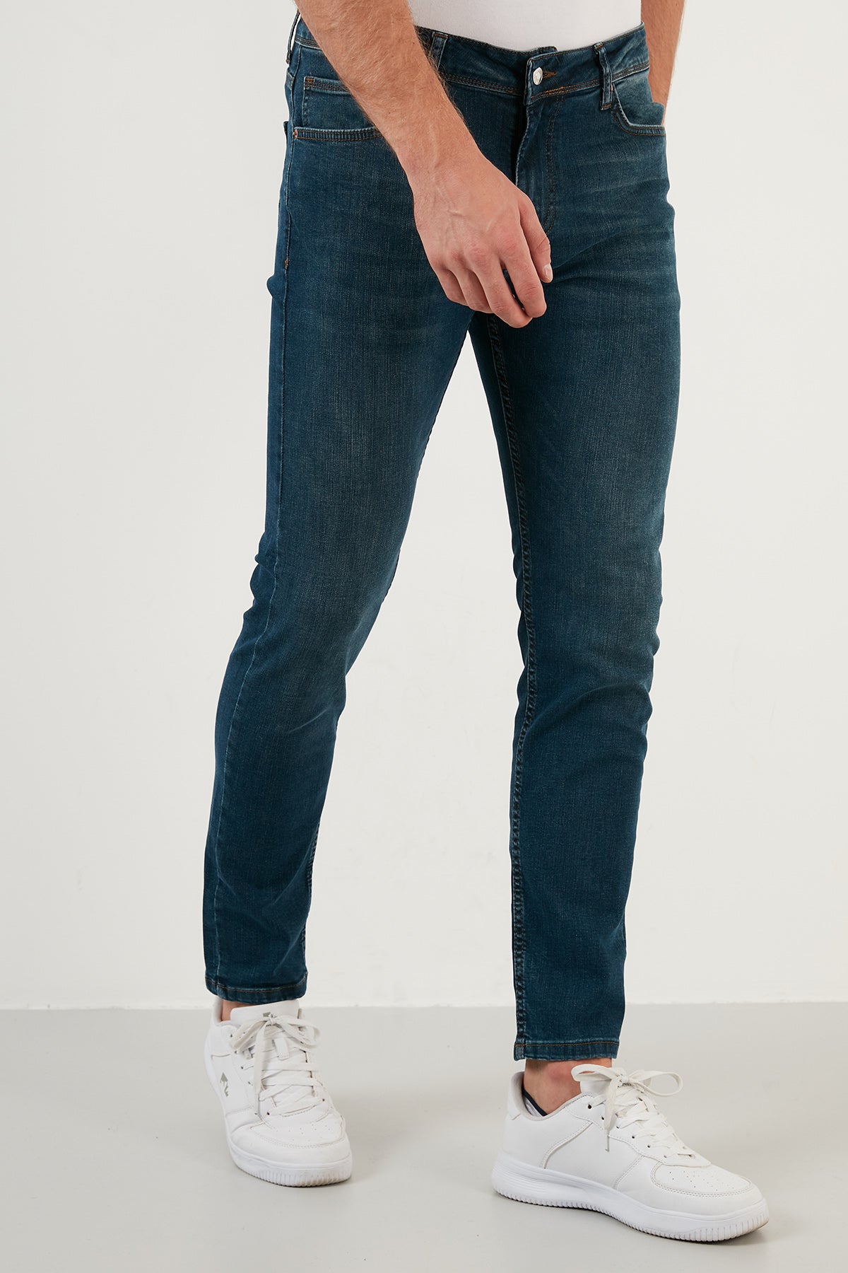 Buratti Pamuklu Yüksek Bel Slim Fit Dar Paça Jeans Erkek Kot Pantolon 3104G117TOKYO MAVİ