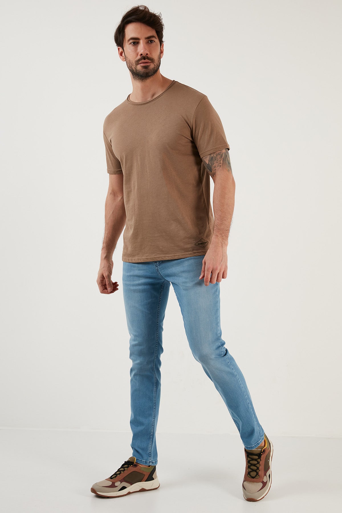 Buratti Pamuklu Yüksek Bel Slim Fit Dar Paça Jeans Erkek Kot Pantolon 3300F13TOKYO AÇIK MAVİ