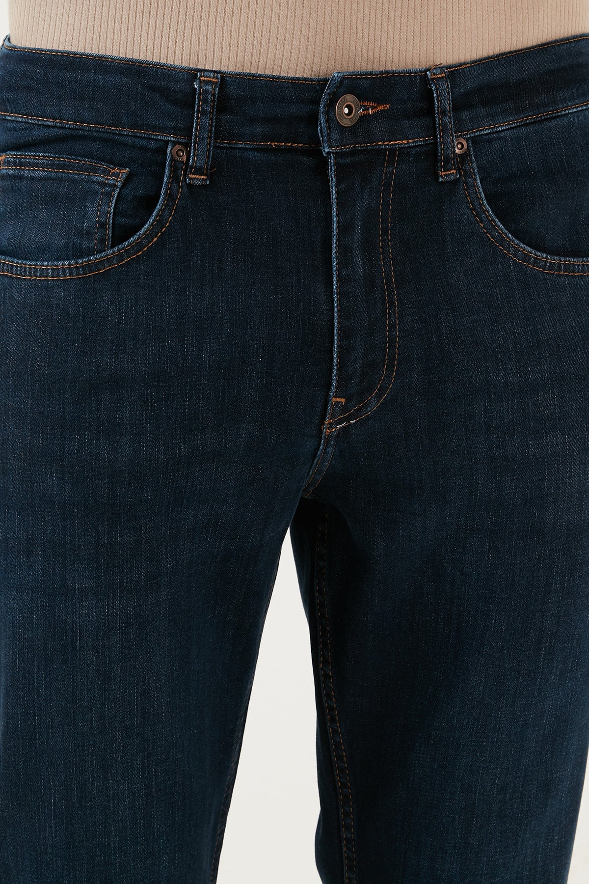 Buratti Pamuklu Yüksek Bel Comfort Fit Boru Paça Jeans Erkek Kot Pantolon 4400J25TEXAS MAVİ