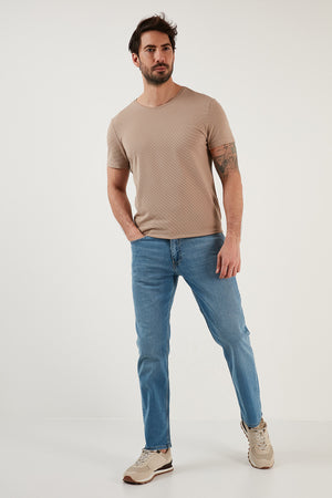 Buratti Pamuklu Yüksek Bel Comfort Fit Boru Paça Jeans Erkek Kot Pantolon 4400M062TEXAS MAVİ