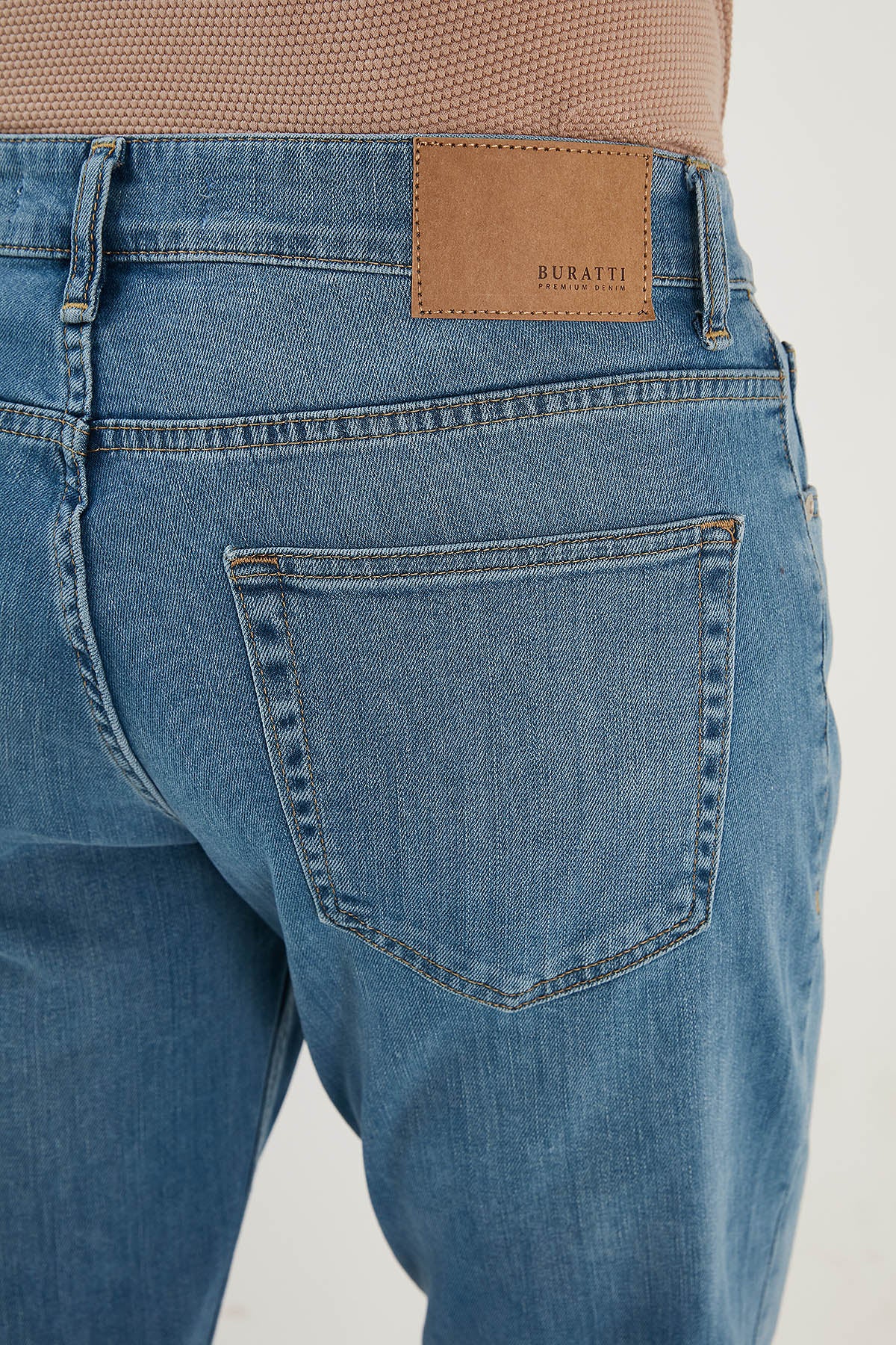 Buratti Pamuklu Yüksek Bel Comfort Fit Boru Paça Jeans Erkek Kot Pantolon 4400M062TEXAS MAVİ