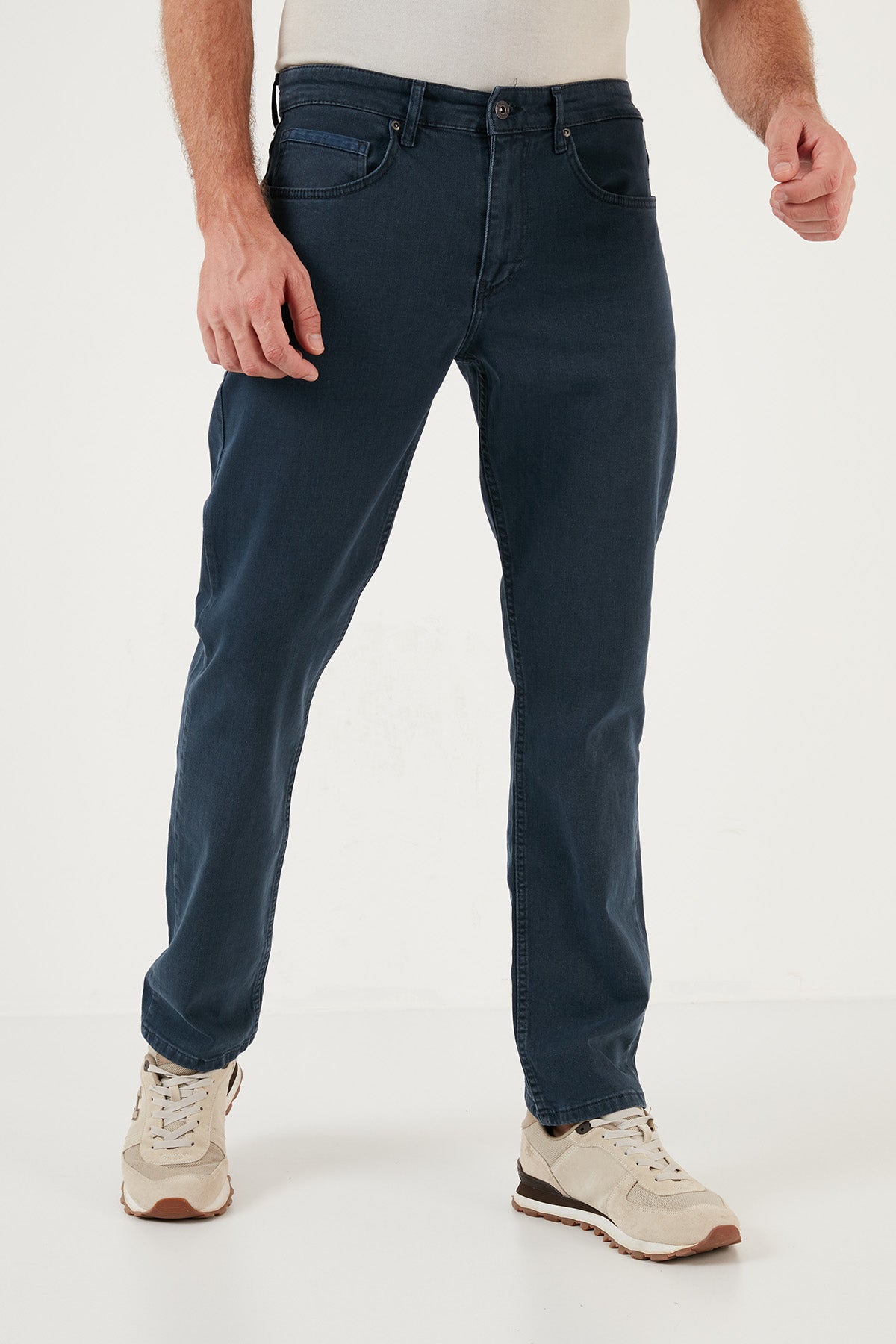 Buratti Pamuklu Yüksek Bel Comfort Fit Boru Paça Jeans Erkek Kot Pantolon 4401J22TEXAS MAVİ