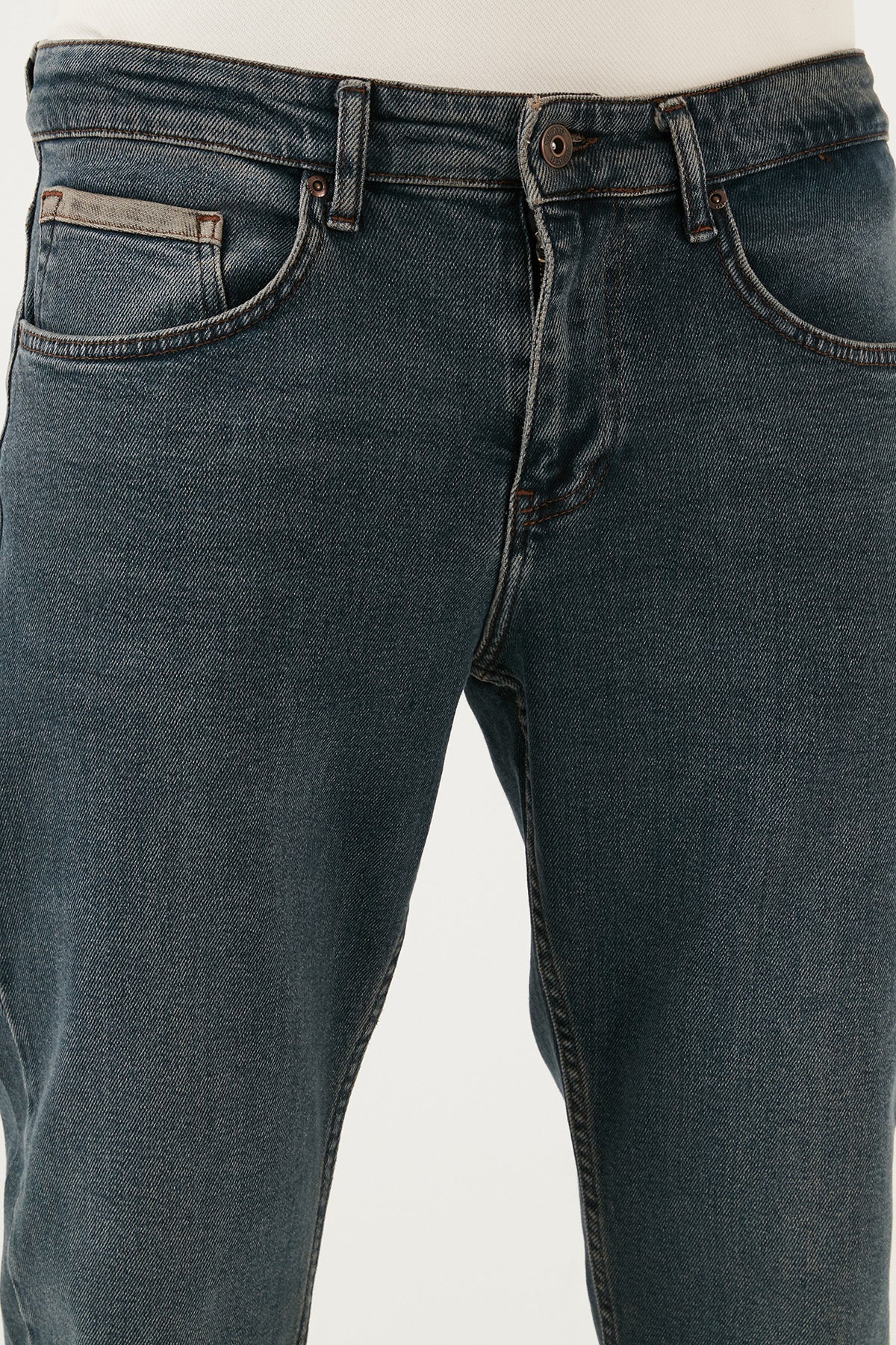 Buratti Pamuklu Yüksek Bel Comfort Fit Boru Paça Jeans Erkek Kot Pantolon 4401J26 TEXAS MAVİ