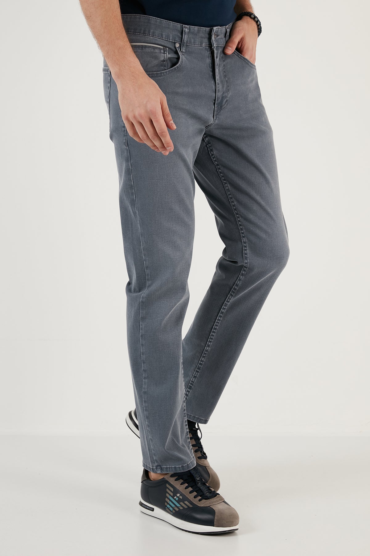 Buratti Pamuklu Yüksek Bel Comfort Fit Boru Paça Jeans Erkek Kot Pantolon 4411J79TEXAS MAVİ