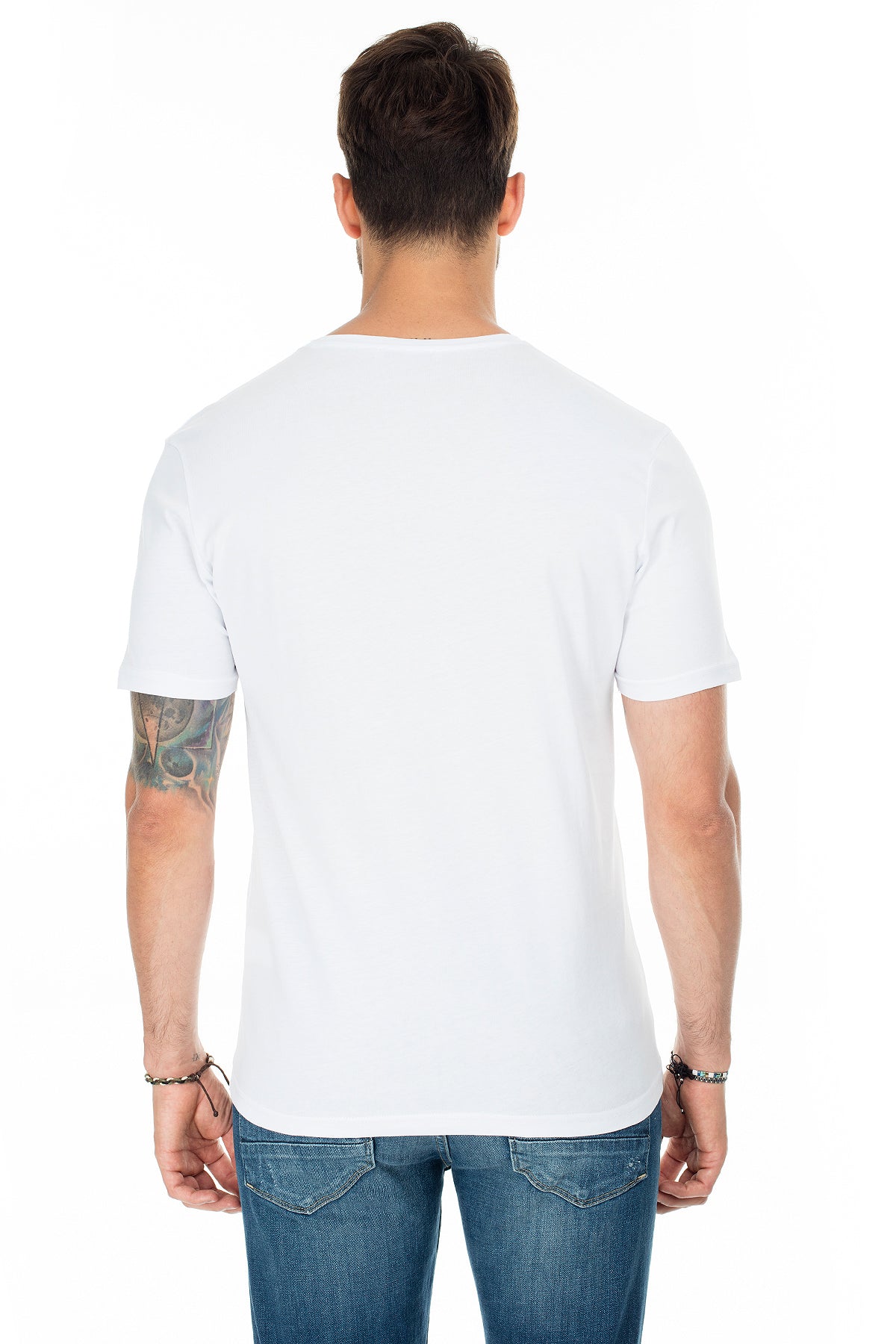 Buratti Basic V Yaka Slim Fit Erkek T Shirt 5722512V BEYAZ