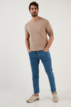 Buratti Pamuklu Normal Bel Regular Fit Düz Paça Jeans Erkek Kot Pantolon 6440301 MAVİ