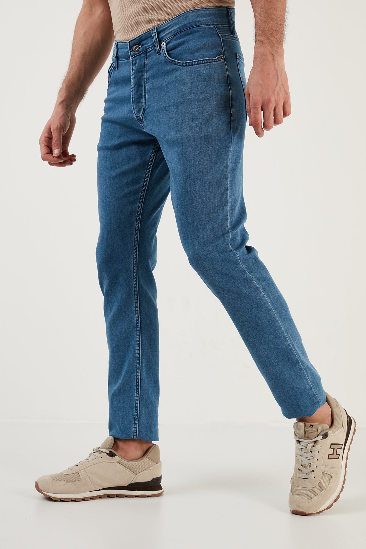 Buratti Pamuklu Normal Bel Regular Fit Düz Paça Jeans Erkek Kot Pantolon 6440301 MAVİ