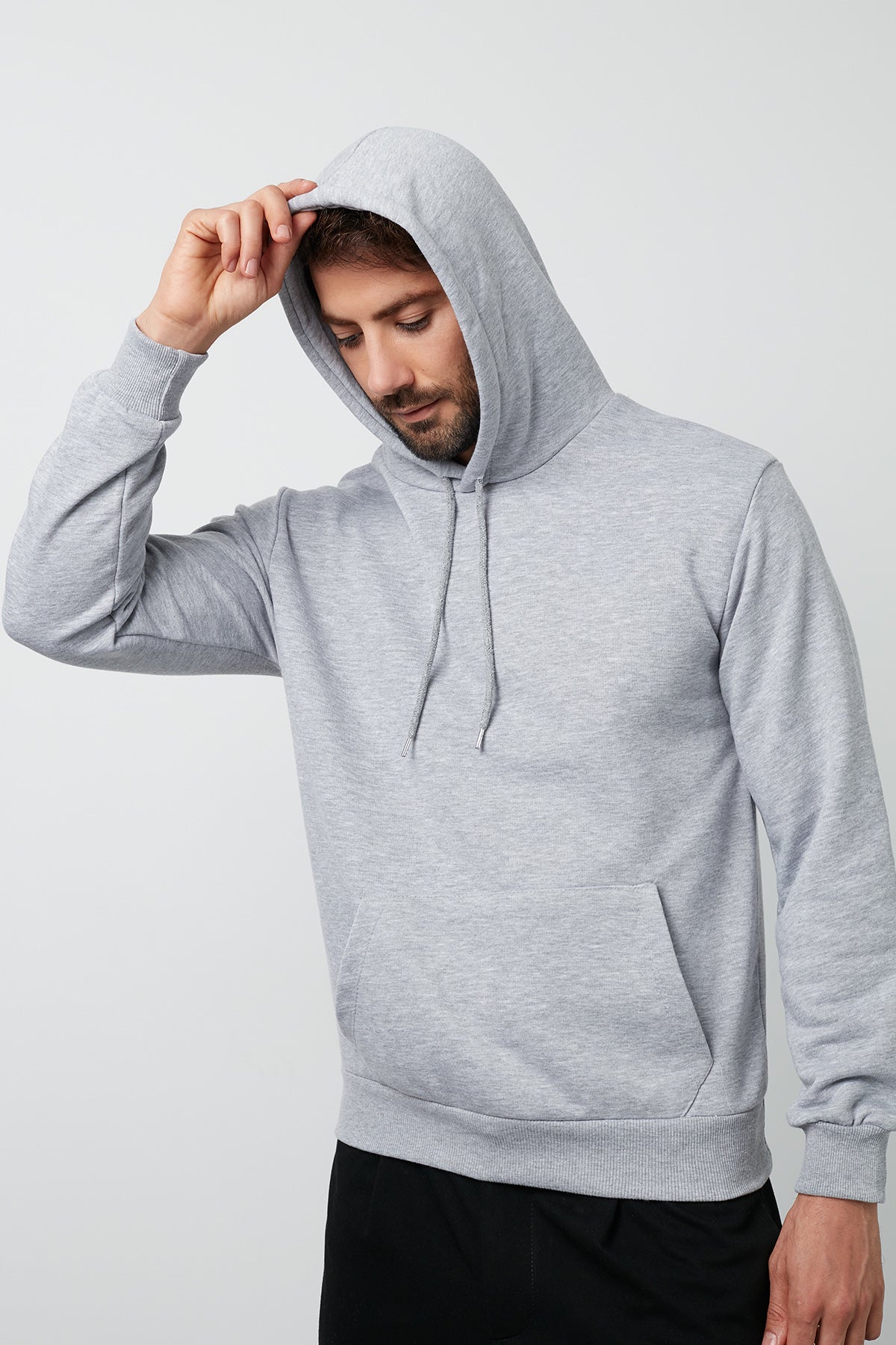 Buratti Pamuklu Kanguru Cepli Kapüşonlu Erkek Sweat 541HOODIE AÇIK GRİ