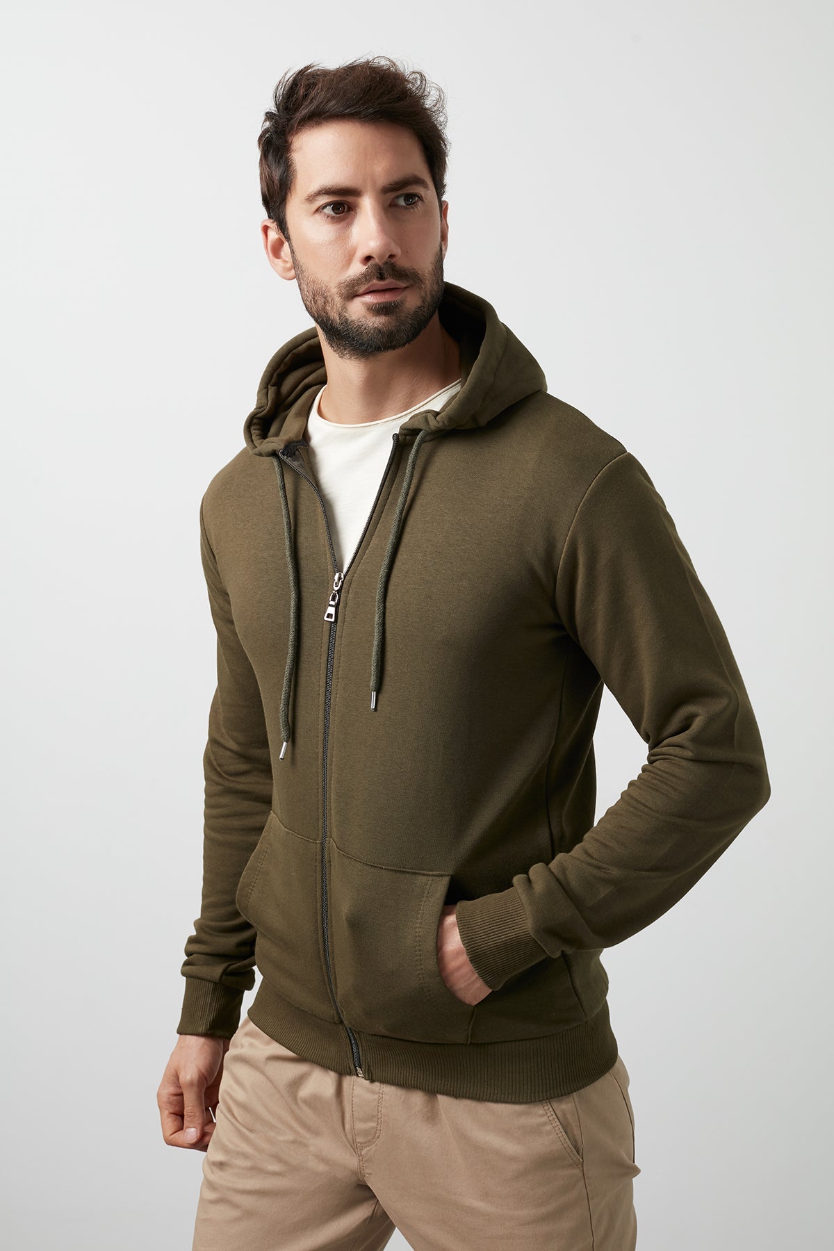 Buratti Regular Fit Kapüşonlu Fermuarlı Cepli Pamuklu Erkek Sweat 541ZIPHOODIE HAKİ