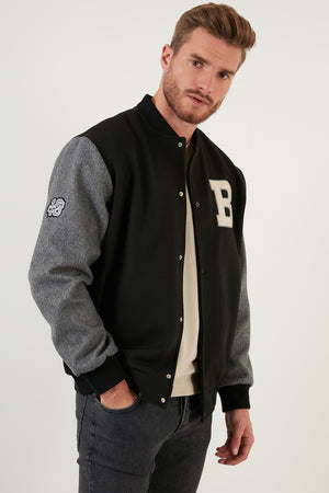 Buratti Regular Fit Kolej Yaka Bomber Erkek Mont 5711423 SİYAH