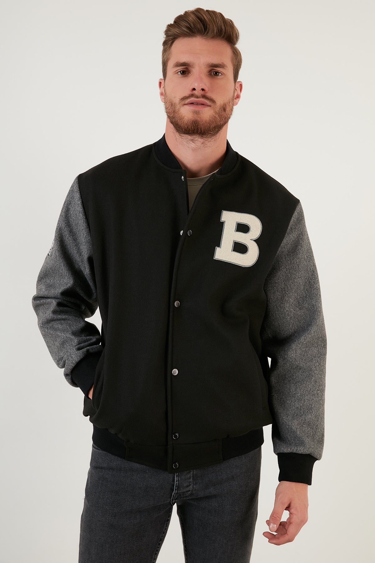 Buratti Regular Fit Kolej Yaka Bomber Erkek Mont 5711423 SİYAH