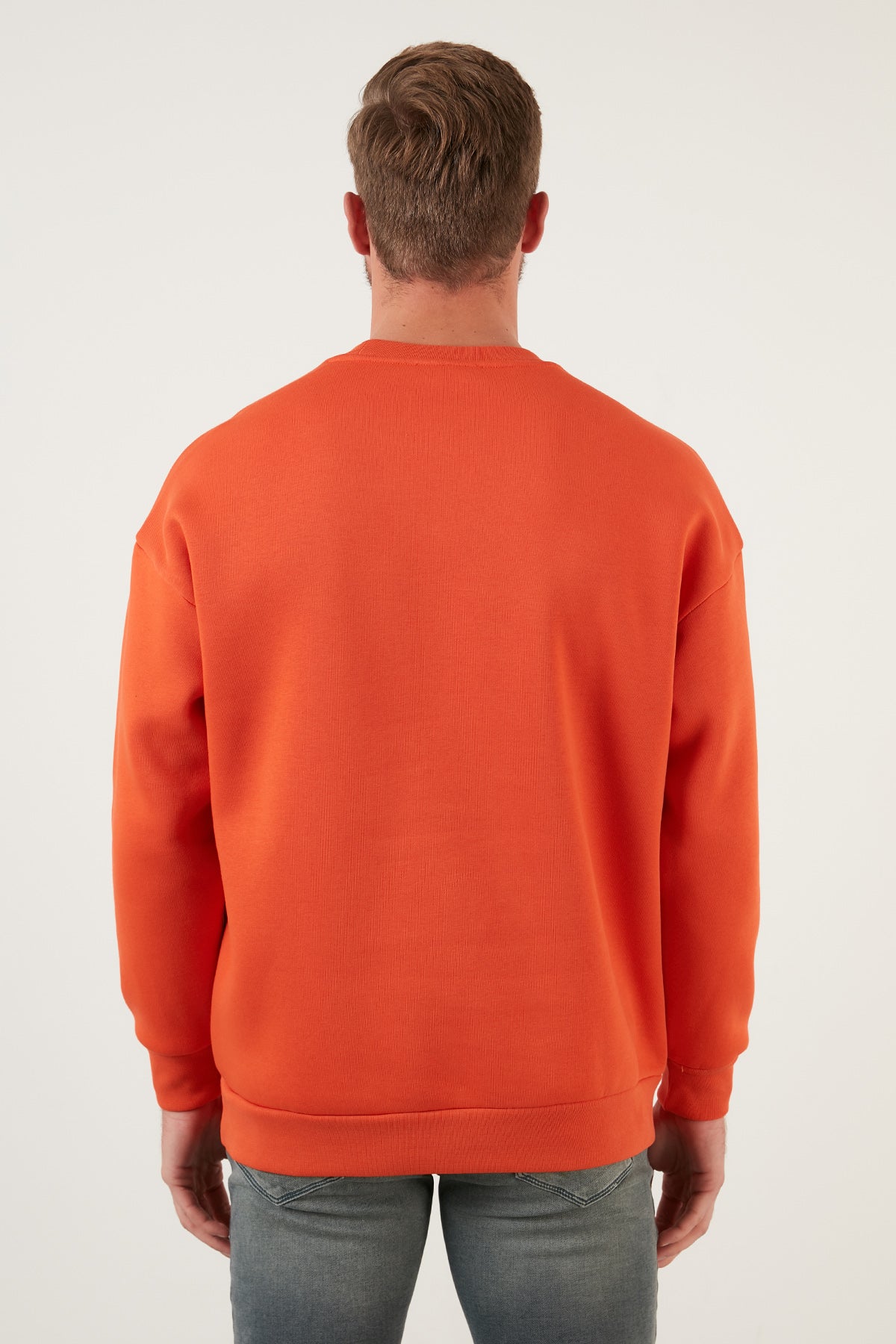 Buratti Pamuklu Oversize İçi Tüylü Yumuşak Şardonlu Erkek Sweat 572METAVERSE ORANGE