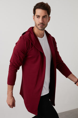 Buratti Slim Fit Pamuklu Kapüşonlu Örme Erkek Hırka 5896587 BORDO