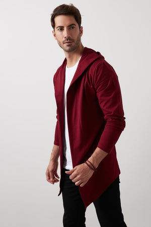 Buratti Slim Fit Pamuklu Kapüşonlu Örme Erkek Hırka 5896587 BORDO