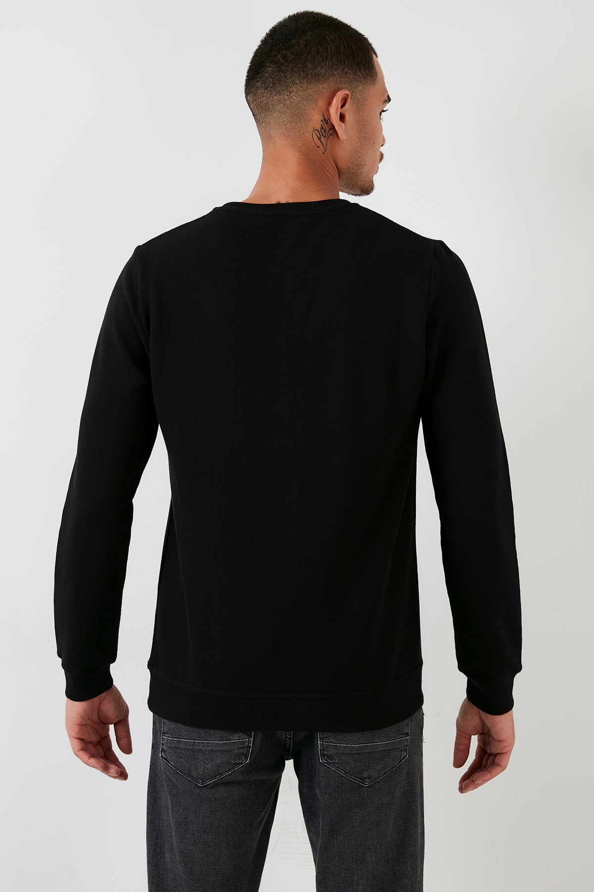 Buratti % 100 Pamuk Bisiklet Yaka Basic Erkek Sweat 5905028 SİYAH