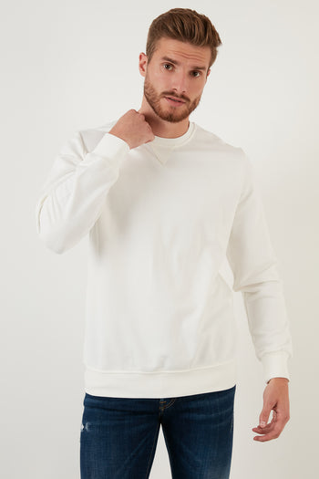 Buratti % 100 Pamuk Bisiklet Yaka Basic Erkek Sweat 5905028 EKRU