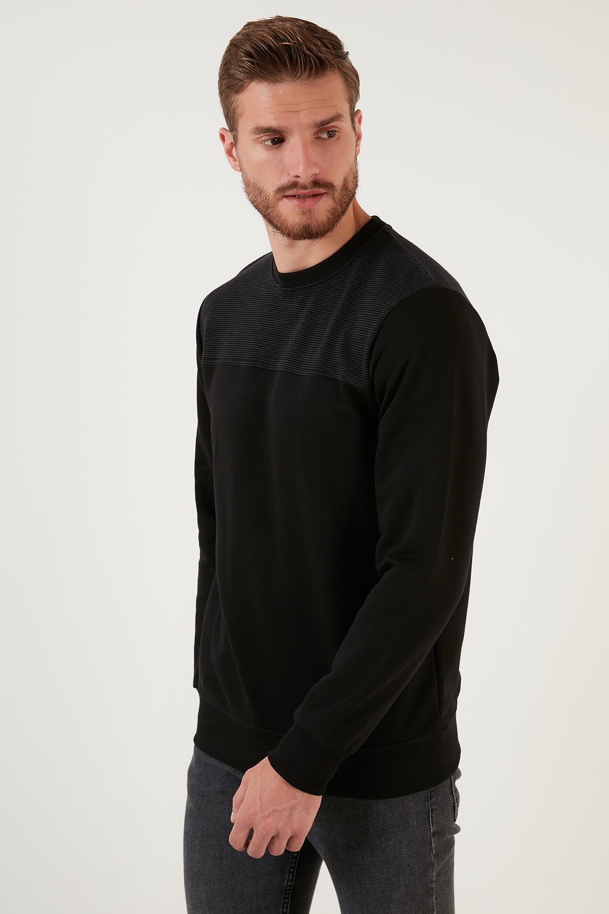 Buratti Pamuklu Bisiklet Yaka Slim Fit Erkek Sweat 5905033 SİYAH