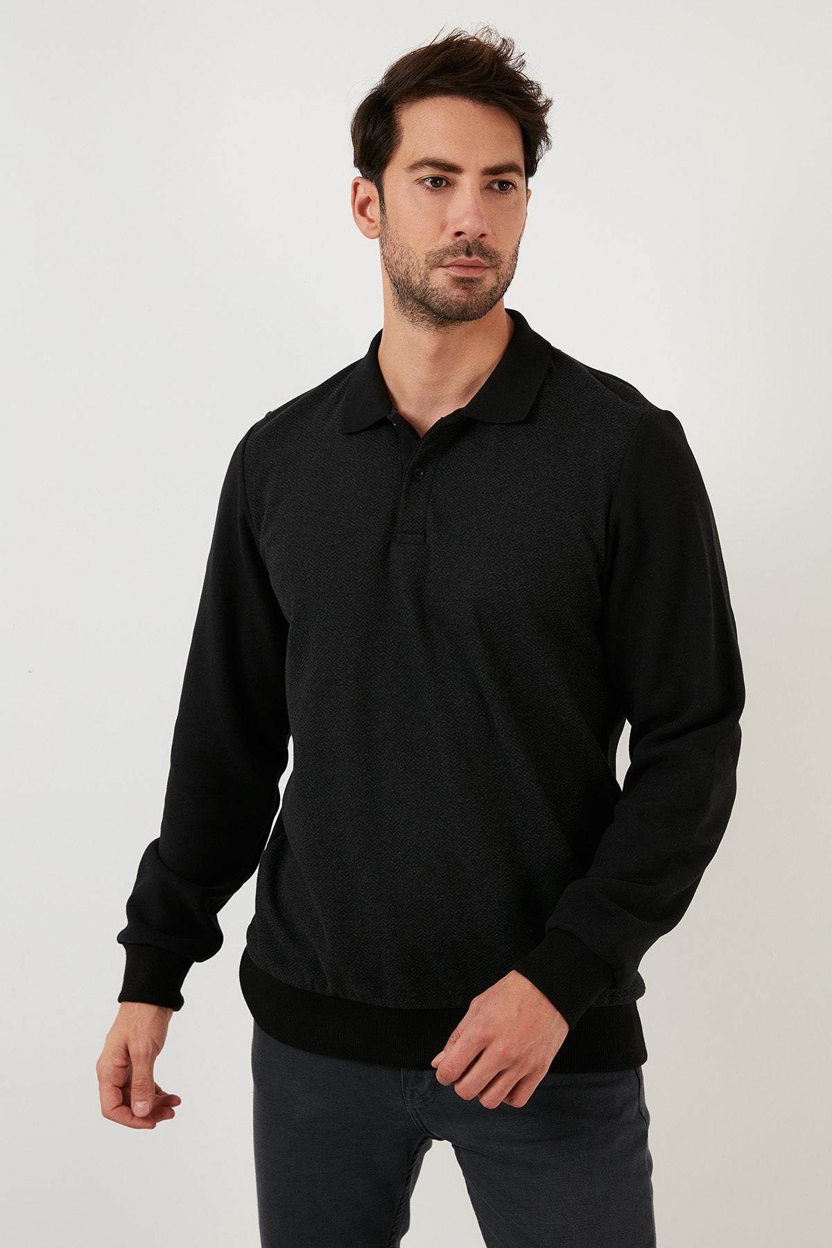 Buratti Pamuklu Regular Fit Polo Yaka Erkek Sweat 5905040 SİYAH