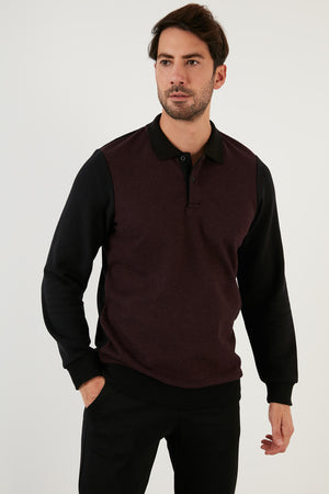 Buratti Pamuklu Regular Fit Polo Yaka Erkek Sweat 5905040 BORDO