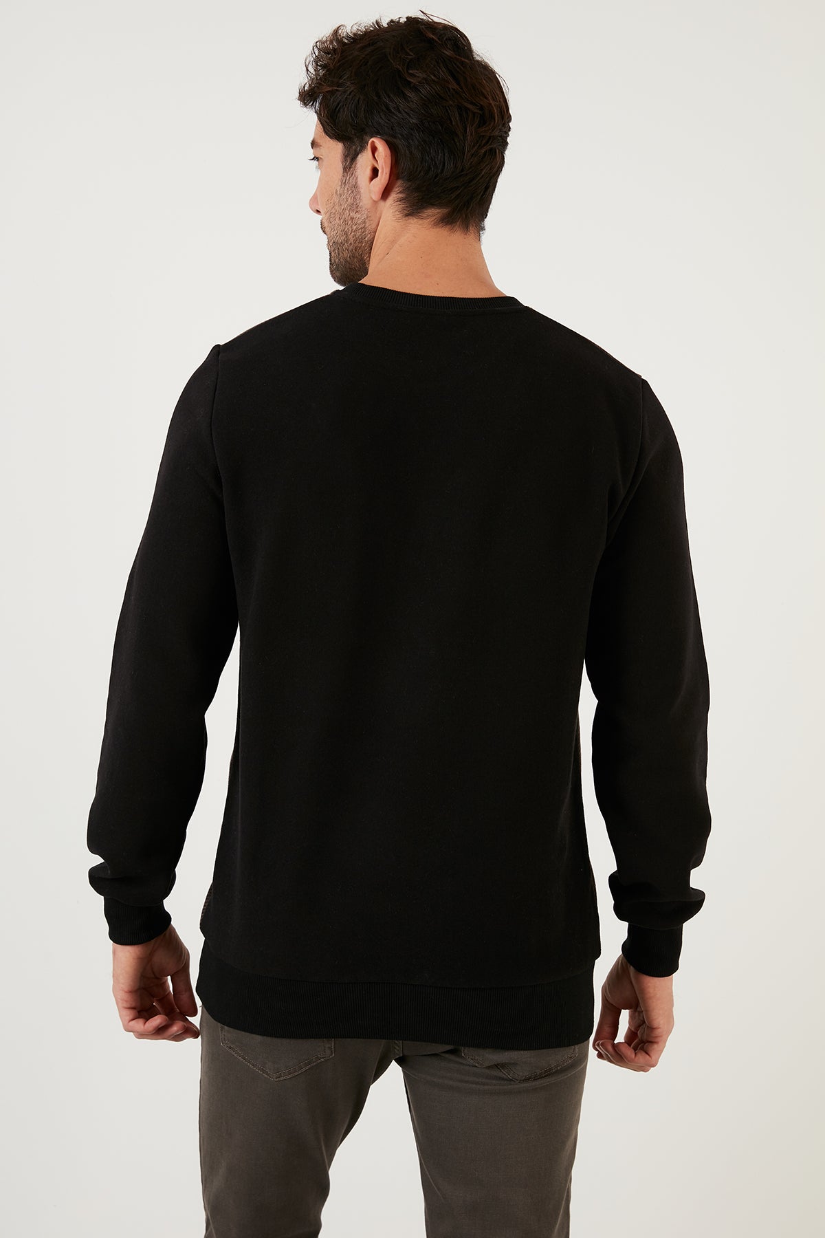 Buratti Pamuklu Regular Fit Bisiklet Yaka Erkek Sweat 5905041 KAHVE