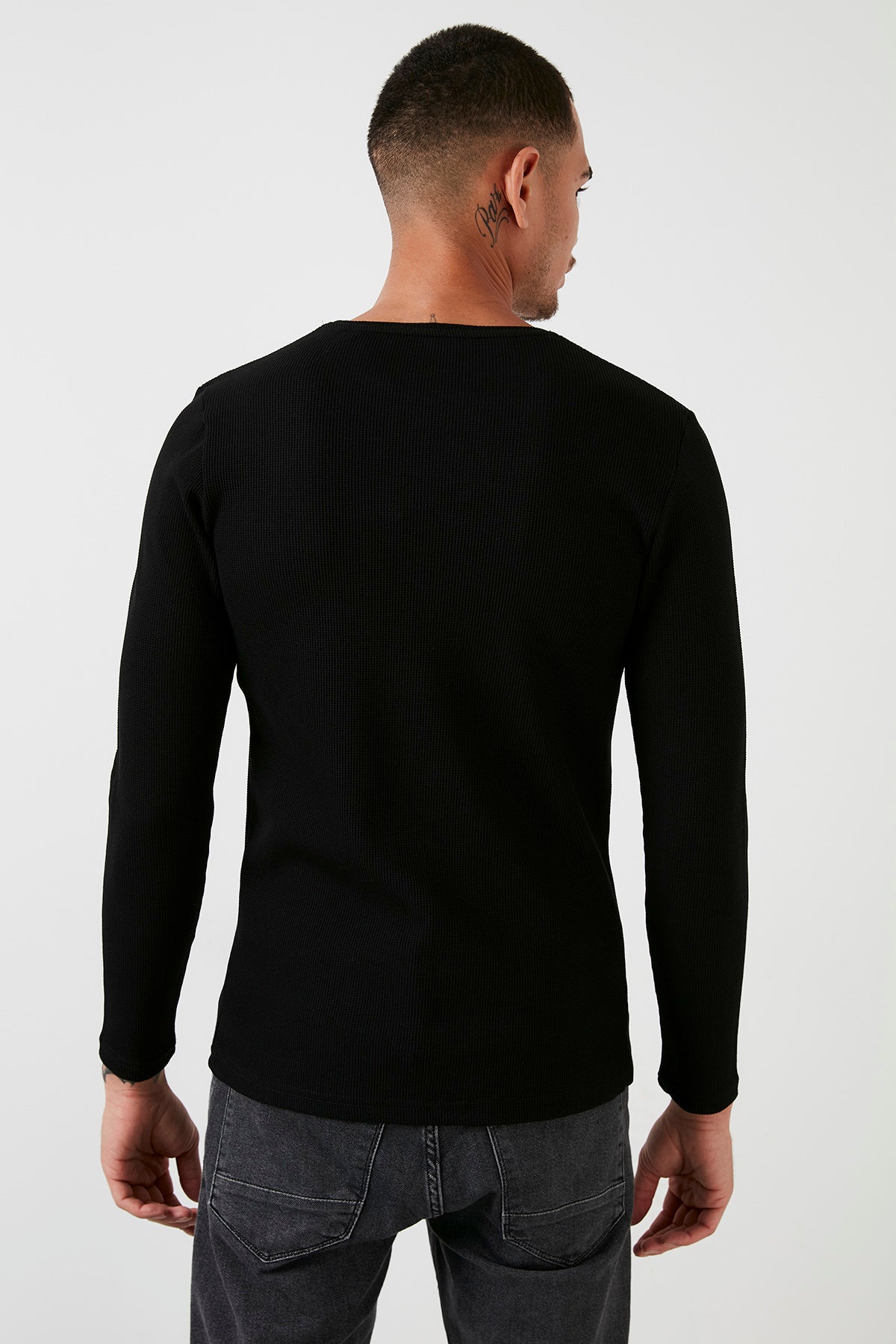 Buratti Pamuklu Bisiklet Yaka Slim Fit Basic Erkek Sweat 5905073 SİYAH