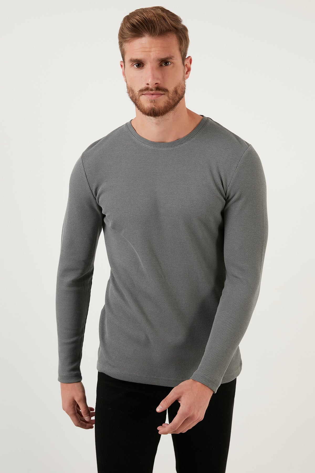 Buratti Pamuklu Bisiklet Yaka Slim Fit Basic Erkek Sweat 5905073 AÇIK HAKİ