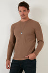 Buratti Pamuklu Bisiklet Yaka Slim Fit Basic Erkek Sweat 5905073 SAFARİ