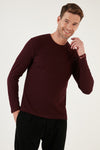 Buratti Pamuklu Bisiklet Yaka Slim Fit Basic Erkek Sweat 5905073 VİŞNE