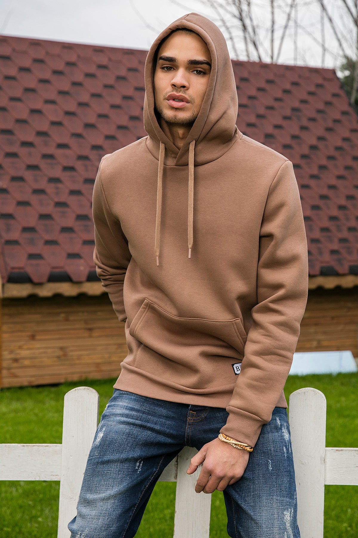 Buratti Slim Fit Kapüşonlu Kanguru Cepli İçi Tüylü Yumuşak Şardonlu Erkek Sweat 5905281 SÜTLÜ KAHVE