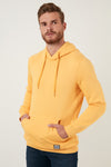 Buratti Slim Fit Kapüşonlu Kanguru Cepli İçi Tüylü Yumuşak Şardonlu Erkek Sweat 5905281 HARDAL